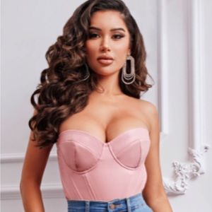 Blush Pink Bustier Corset Top